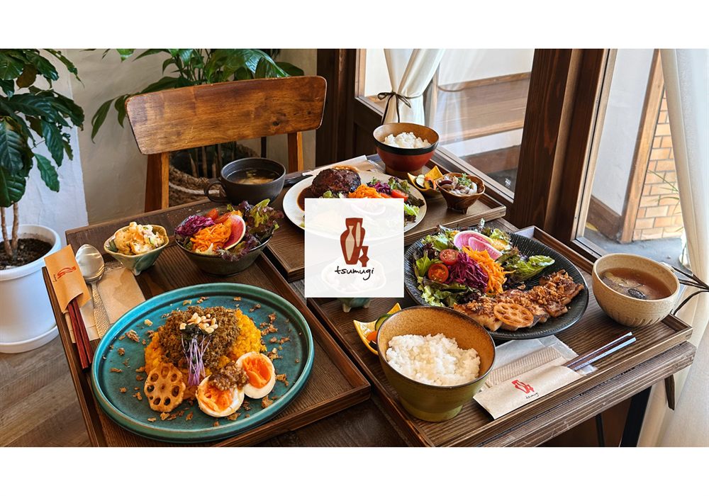 陶器屋カフェ つむぎ ランチプレート（キーマカレー・ハンバーグ・ポークなど）